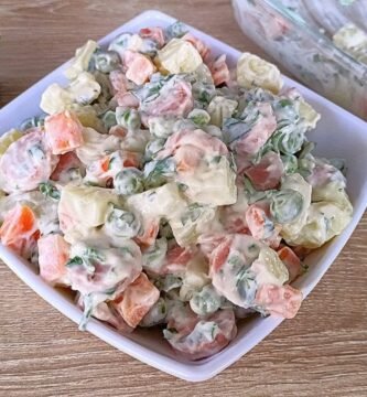 ensalada de papa con picado fino