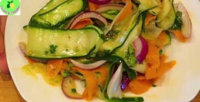 ensalada de calabacín sin ensuciar mucho