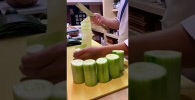 trucos para cortar rápido pepinos en menos de un minuto