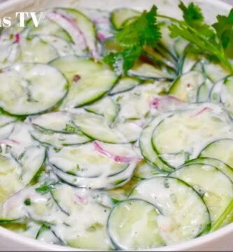 ensalada de pepino sin ensuciar mucho